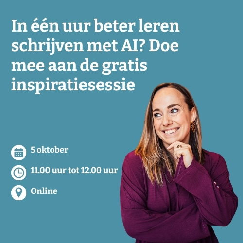 Gratis inspiratiesessie 'Beter schrijven met AI', 5 oktober 11.00-12.00 uur online
